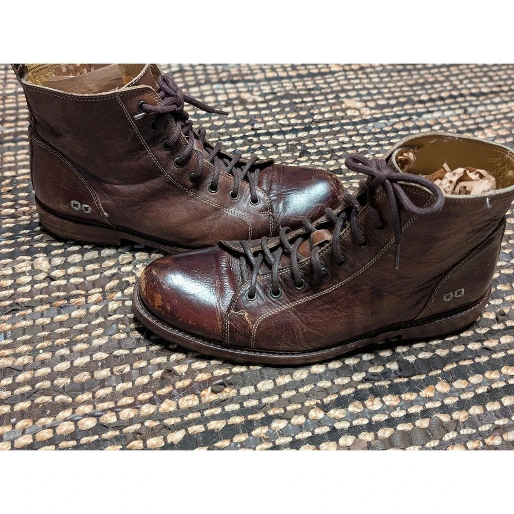Bed Stu Cobbler Series Protege Brown Leather Lace Up Boots Mens 10 Distressed
